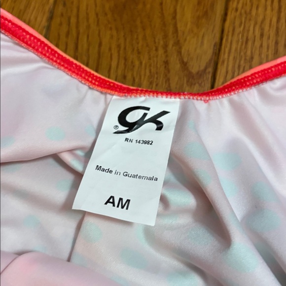 New GK Gymnastics Tank Leotard Rainbow Dot Print Athletic Adult medium AM $35 - Picture 4 of 5
